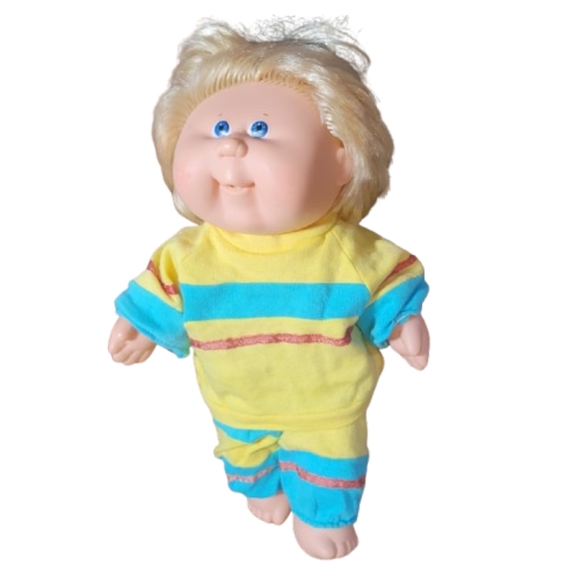 Vintage Other - Cabbage patch kids Doll with Yellow and Blue Outfit blonde hair blue eyes